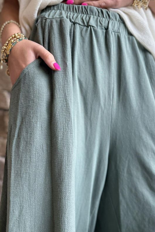 Jo Jo Quirky Hopsack Crop Pant Khaki 